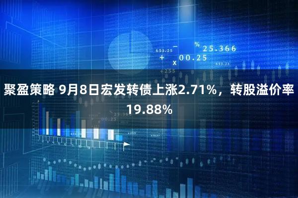 聚盈策略 9月8日宏发转债上涨2.71%，转股溢价率19.88%